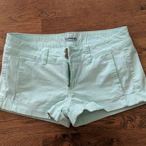 Mint green Express shorts size 4